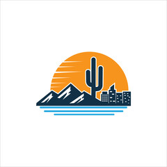 arizona city mountain logo vector template for your business.