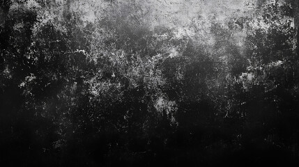 Abstract black grainy background, dark gray white noise texture gradient shape monochrome banner header cover wallpaper design 