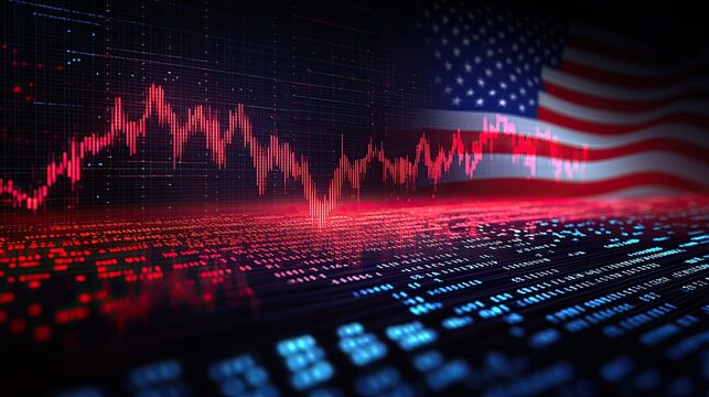 Professional Abstract Digital Background with American Flag Theme