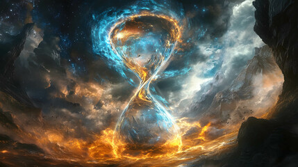 Fiery Hourglass Wormhole Connecting Cosmic and Terrestrial Realms