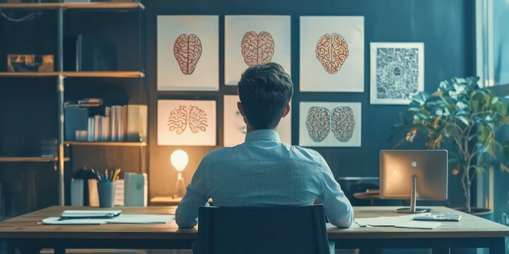 A professional setting where mental health awareness posters and resources are displayed, creating a supportive and healthy work atmosphere.