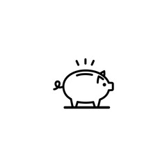 Piggy icon, Piggy bank silhouette icons, piggy bank icons in outline, Safe money symbol and business finance concept in simple linear style editable vector.