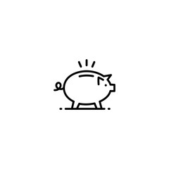 Piggy icon, Piggy bank silhouette icons, piggy bank icons in outline, Safe money symbol and business finance concept in simple linear style editable vector.