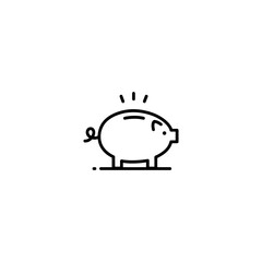 Piggy icon, Piggy bank silhouette icons, piggy bank icons in outline, Safe money symbol and business finance concept in simple linear style editable vector.