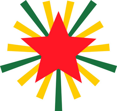 Red Star with Rays Illustration