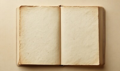 An antique book lies open displaying aged pages