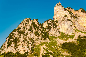 Alpine summer view at Mount Rofan, Maurach, Lake Achensee, Tyrol, Austria