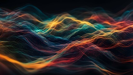 Fototapeta premium Abstract waves of color and light create a dynamic visual experience.