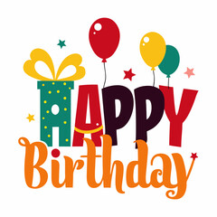 happy birthday card with balloons