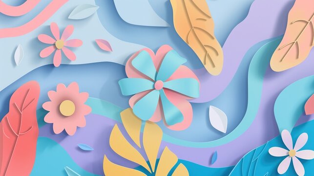 Paper Cutting Style Background - A creative and intricate design. The paper cutting technique creates a detailed and artistic backdrop.