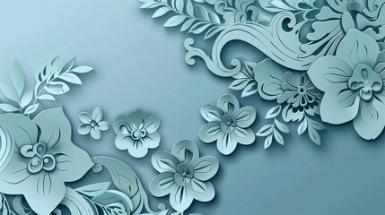 Paper Cutting Style Background - A creative and intricate design. The paper cutting technique creates a detailed and artistic backdrop.