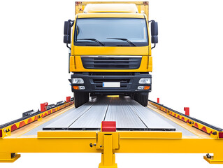 A truck or trailer carrying cargo on truck scales. Neural network AI generated art