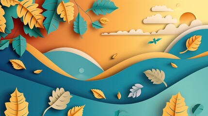 Paper Cutting Style Background - A creative and intricate design. The paper cutting technique creates a detailed and artistic backdrop.