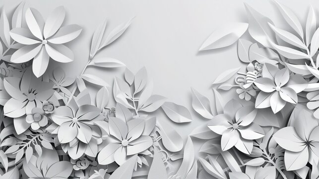 Paper Cutting Style Background - A creative and intricate design. The paper cutting technique creates a detailed and artistic backdrop.