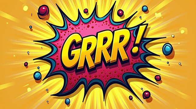 Vibrant Comic Book Style Speech Bubble With Grrr Exclamation