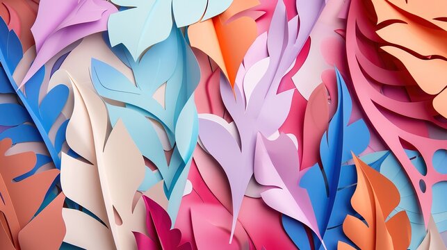 Paper Cutting Style Background - A creative and intricate design. The paper cutting technique creates a detailed and artistic backdrop.