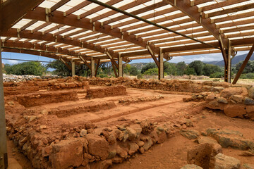 Ancient ruins of Minoan Malia, archaeological site, Malia, Crete.
