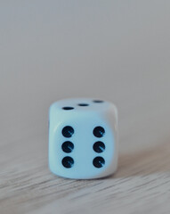 Beautiful close-up of a dice