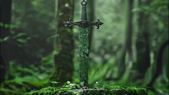 Fantastic weapon royal sword with beautiful handle and blade
