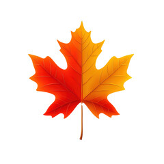 Obraz premium Vibrant orange and yellow maple leaf on black background, showcasing autumn beauty and nature colors. isolated on transparent background