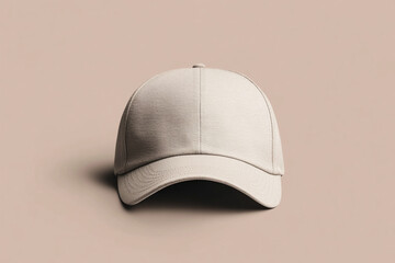 detailed mockup of beige cap with textured surface