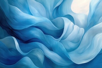 Obraz premium Abstract blue fabric flowing in the wind, creating a swirling, organic pattern.