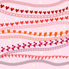 valentines day, hearts, love, stickers, red, pink, 14 February, red hearts, 14 February stickers, colored hearts, love letters, heart shaped, pattern, aesthetic, watercolor