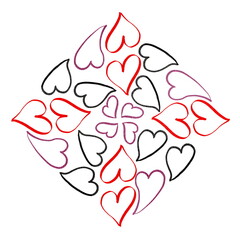 valentines day, hearts, love, stickers, red, pink, 14 February, red hearts, 14 February stickers, colored hearts, love letters, heart shaped, pattern, aesthetic, watercolor