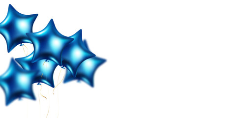 Banner template vector background design blue 3d star balloon beautiful illustration