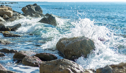 Crashing Waves on Cyprus Beach