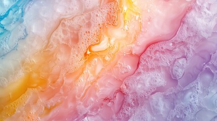 Fototapeta premium Vibrant abstract art with swirling colors in blue, orange, and pink hues.