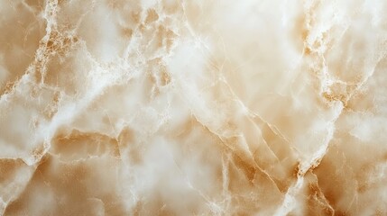 Naklejka premium Close-up of a smooth beige marble surface with intricate vein patterns, exuding elegance and natural beauty.