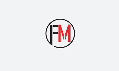 FM, MF , F , M , Abstract Letters Logo Monogram
