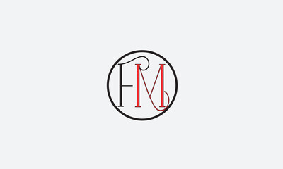 FM, MF , F , M , Abstract Letters Logo Monogram