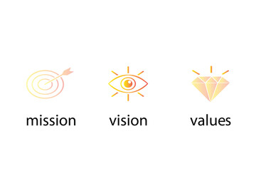 mission ,vision values ,grafic design temlate eps 10 on white background