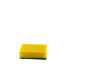 Colorful sponges for washing dishes on a white background