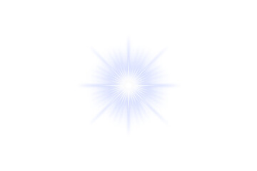 Fototapeta premium Shiny star. Lens flare. White light glowing effect isolated on transparent background. Light explosion. Silver flash light. Magic star light PNG. Light reflection. Festive decoration design elements