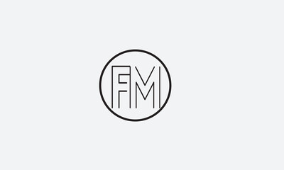 FM, MF , F , M , Abstract Letters Logo Monogram