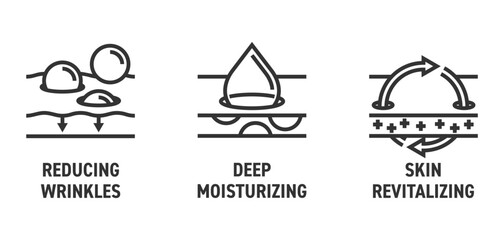 Reducing wrinkles, deep moisturizing, skin revitalizing. Bold line