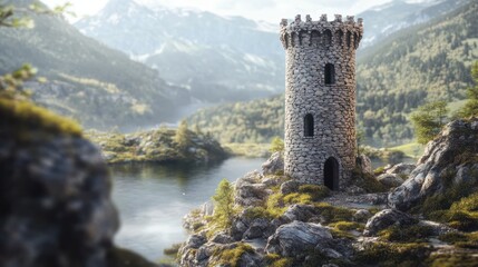 Fototapeta premium Turm aus Kieselsteinen mit Kiesel in Herzform
