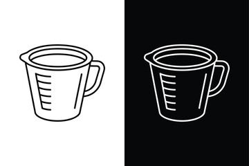 Measuring cups single icon design vector on White Background ,Vector Art Illustration on white background.