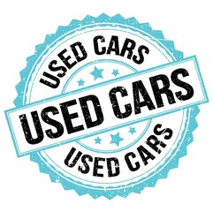 USED CARS text on blue-black round stamp sign