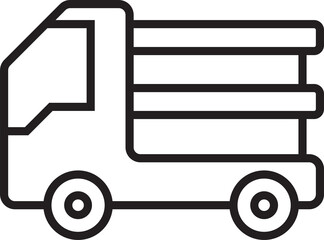 Fototapeta premium Lorry Truck Icon Line Illustration