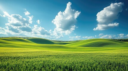 Obraz premium Blue sky and farm field.