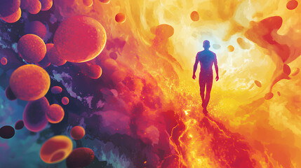 Atherosclerosis and Dietary Fat as Low-density lipoprotein or bad LDL cholesterol with a person suffering from a heart attack due to clogged coronary artery as a cardiology distress symbol