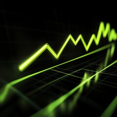 Naklejka premium Positive Business Growth Stock Chart Graphic