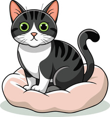 Cute Cat Cartoon Character vector, illustration