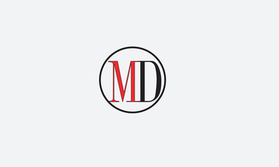 MD, DM , D , M , Abstract Letters Logo Monogram