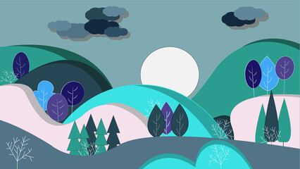 Obraz premium flat picture clearing in the winter forest