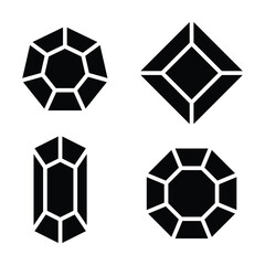 gem icon vector on white background
